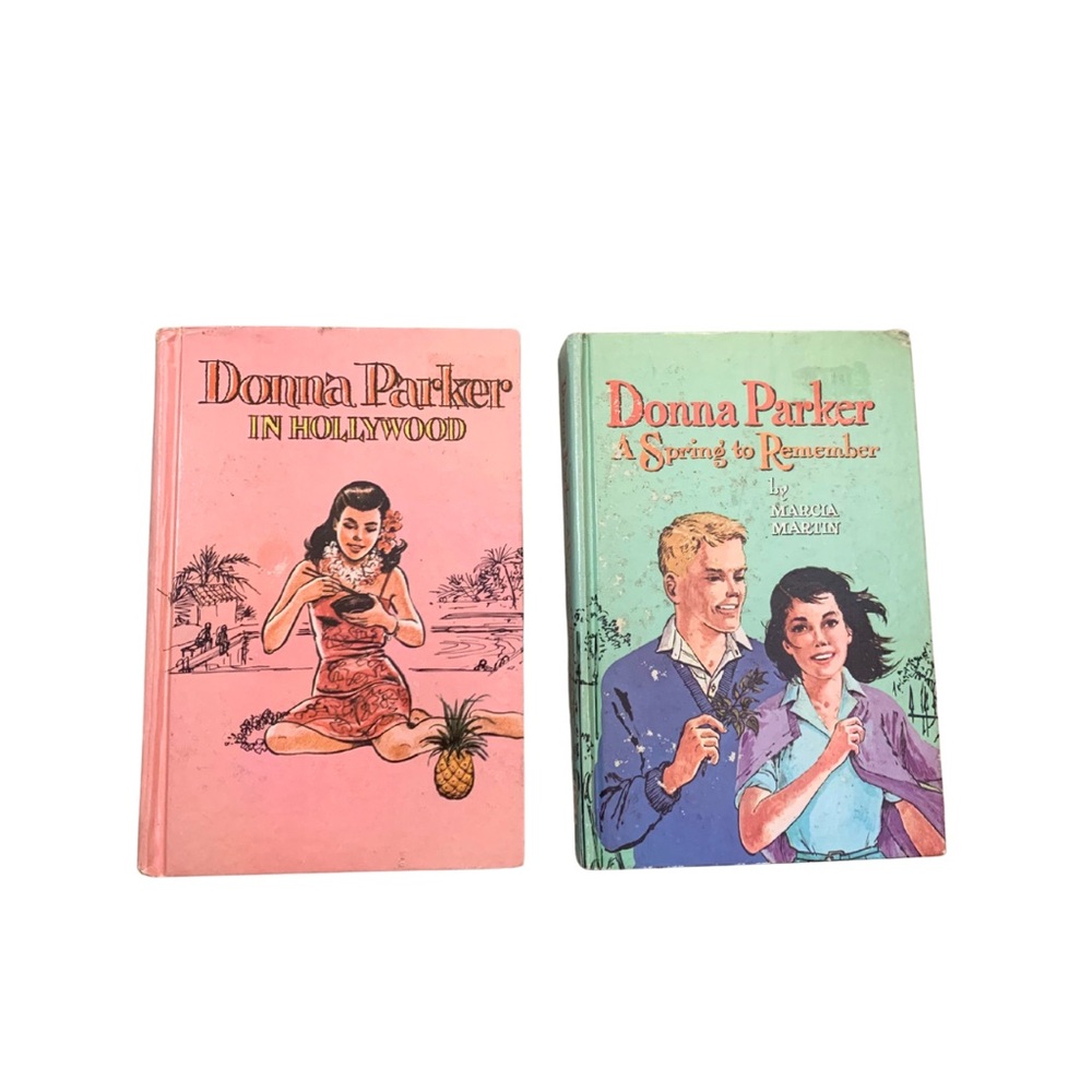 2/$30 Vintage Donna Parker Book Set of 2 Marcia Martin Hardcover 1960s Hollywood
